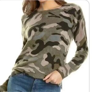 Philosophy Camouflage Long Sleeve 100% Cashmere Top